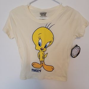 Warner Bros Yellow Tweety Tee Shirt Top